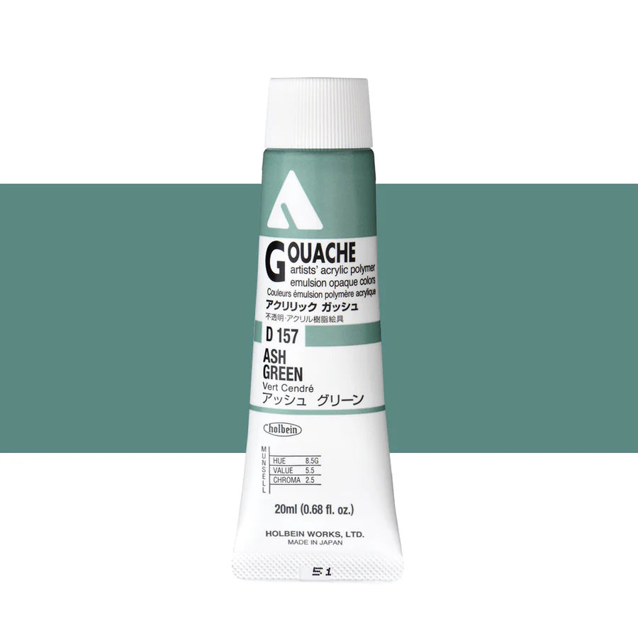 Holbein Acrylic Gouache 20ml Tubes - Colour - Ash Green (D157) - A