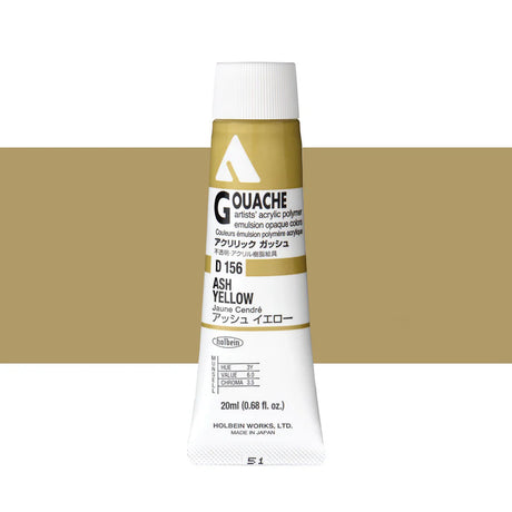 Holbein Acrylic Gouache 20ml Tubes - Colour - Ash Yellow (D156) - A