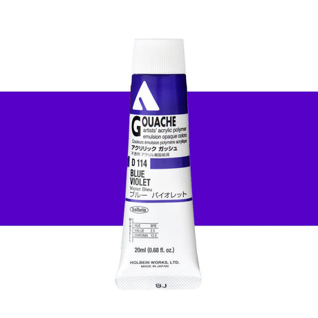 Holbein Acrylic Gouache 20ml Tubes - Colour - Blue Violet (D114) - A