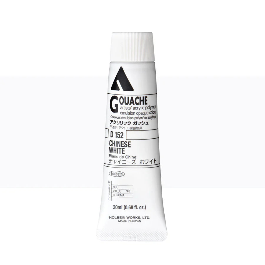 Holbein Acrylic Gouache 20ml Tubes - Colour - Chinese White (D152) - A