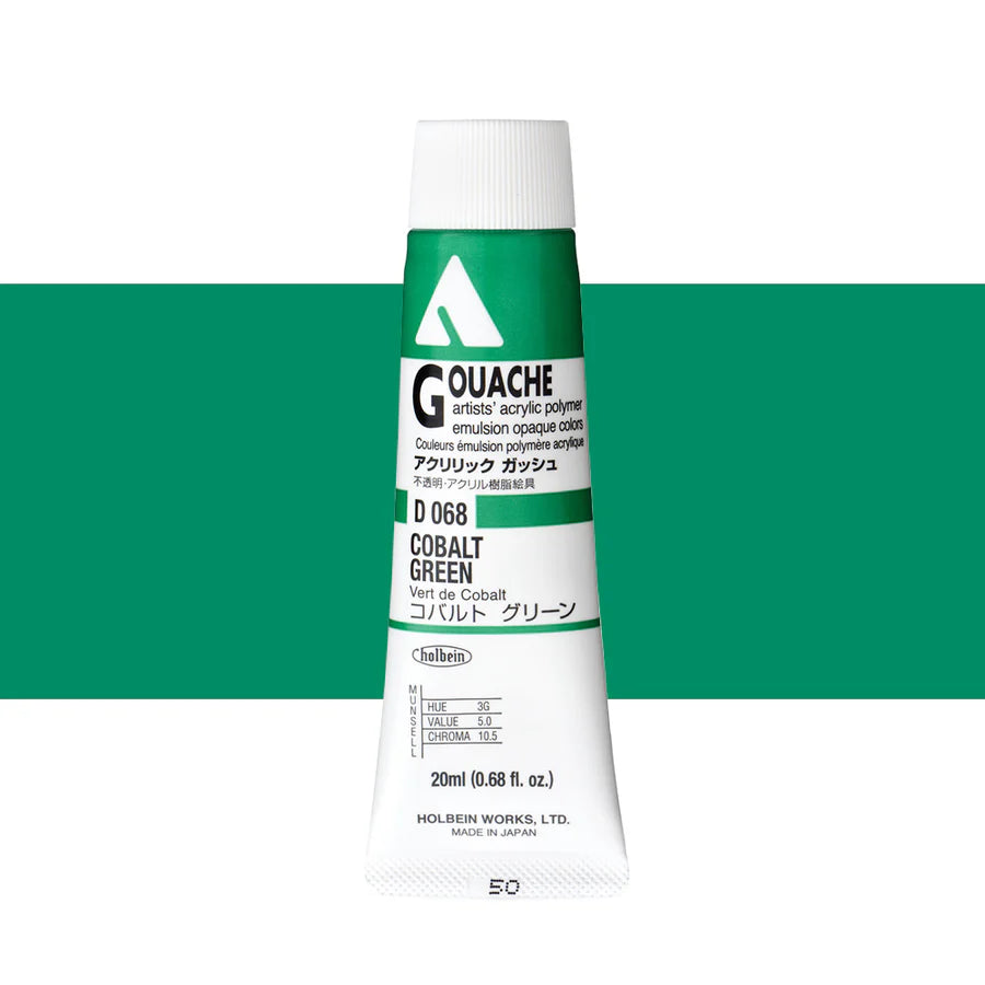 Holbein Acrylic Gouache 20ml Tubes - Colour - Cobalt Green (D068) - A