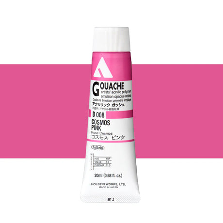 Holbein Acrylic Gouache 20ml Tubes - Colour - Cosmos Pink (D008) - A