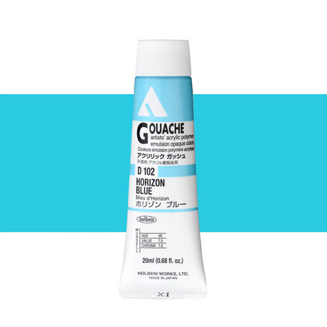Holbein Acrylic Gouache 20ml Tubes - Colour - Horizon Blue (D102) - A