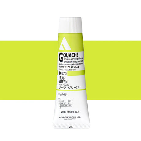 Holbein Acrylic Gouache 20ml Tubes - Colour - Leaf Green (D070) - A
