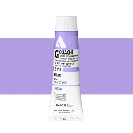Holbein Acrylic Gouache 20ml Tubes - Colour - Lilac (D118) - A