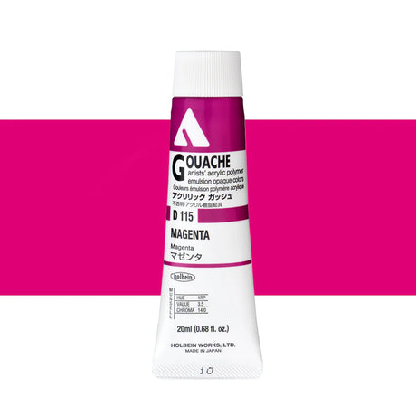 Holbein Acrylic Gouache 20ml Tubes - Colour - Magenta (D115) - A