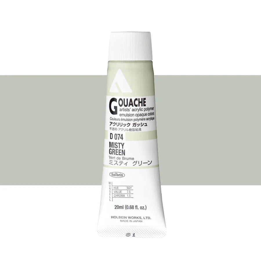 Holbein Acrylic Gouache 20ml Tubes - Colour - Misty Green (D074) - A