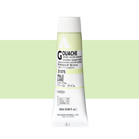 Holbein Acrylic Gouache 20ml Tubes - Colour - Pale Lime (D075) - A