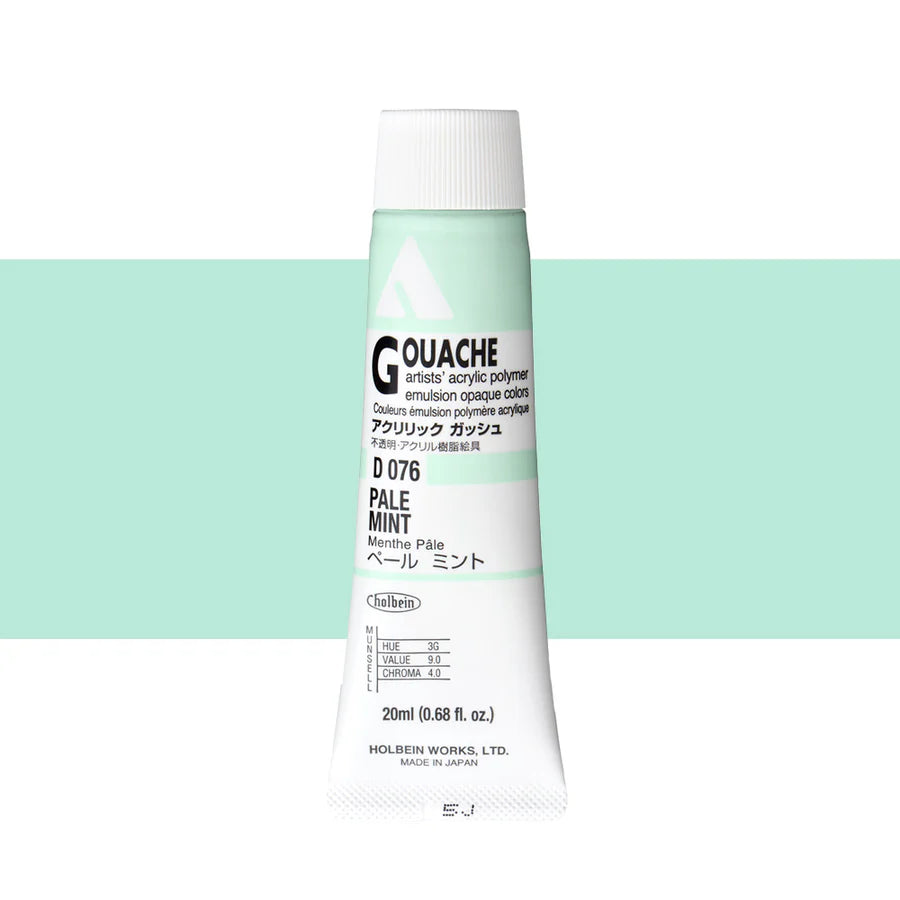 Holbein Acrylic Gouache 20ml Tubes - Colour - Pale Mint (D076) - A
