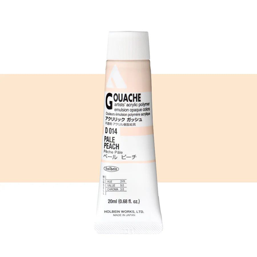 Holbein Acrylic Gouache 20ml Tubes - Colour - Pale Peach (D014) - A