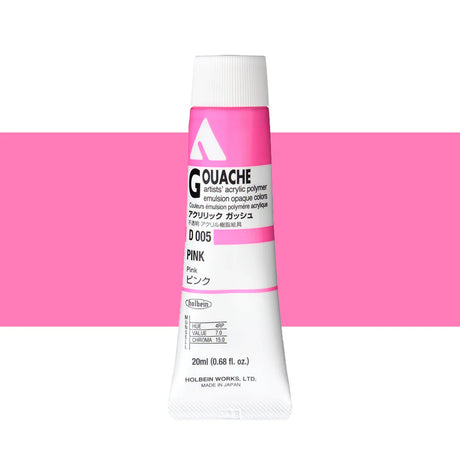 Holbein Acrylic Gouache 20ml Tubes - Colour - Pink (D005) - A