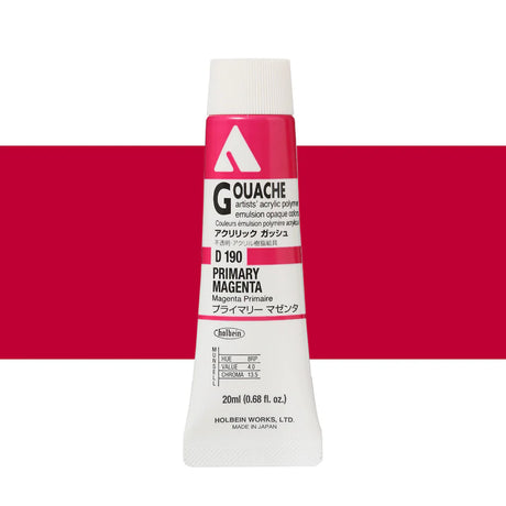 Holbein Acrylic Gouache 20ml Tubes - Colour - Primary Magenta (D190) - A