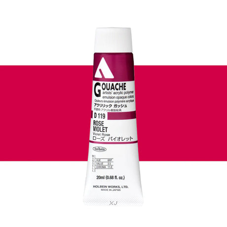 Holbein Acrylic Gouache 20ml Tubes - Colour - Rose Violet (D119) - A
