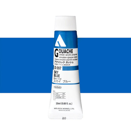 Holbein Acrylic Gouache 20ml Tubes - Colour - Sky Blue (D097) - A