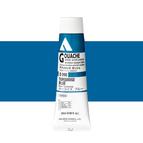 Holbein Acrylic Gouache 20ml Tubes - Colour - Turquoise Blue (D095) - A