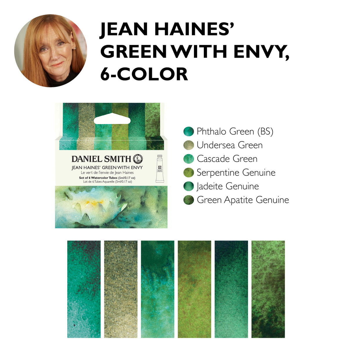 Daniel Smith - Jean Haines Green with Envy Set 6x5ml Tubes