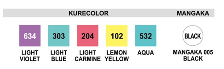 Kuretake ZIG Kurecolor Fine and Brush Marker MANGA Pastel 5 + 1