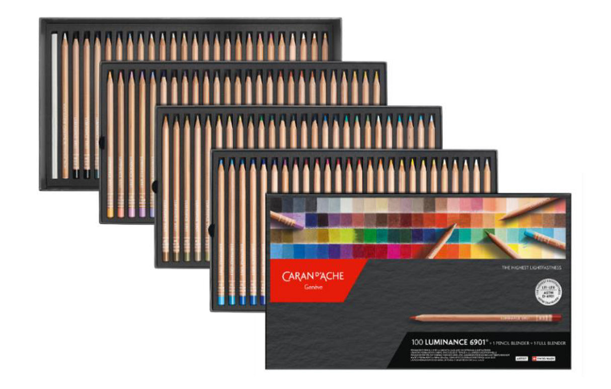 Caran d'Ache Luminance Set of 100 + 2 Blenders (6901-800)