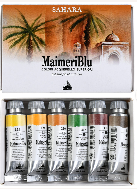 MaimeriBlu Watercolour Set of 6 x 12 ml Tubes SAHARA