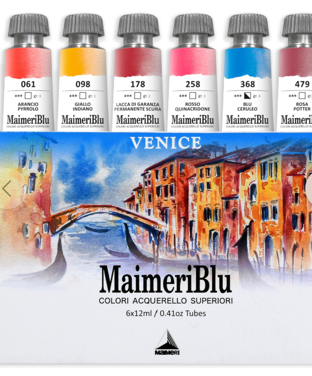 MaimeriBlu Watercolour Set of 6 x 12 ml Tubes TUSCANY