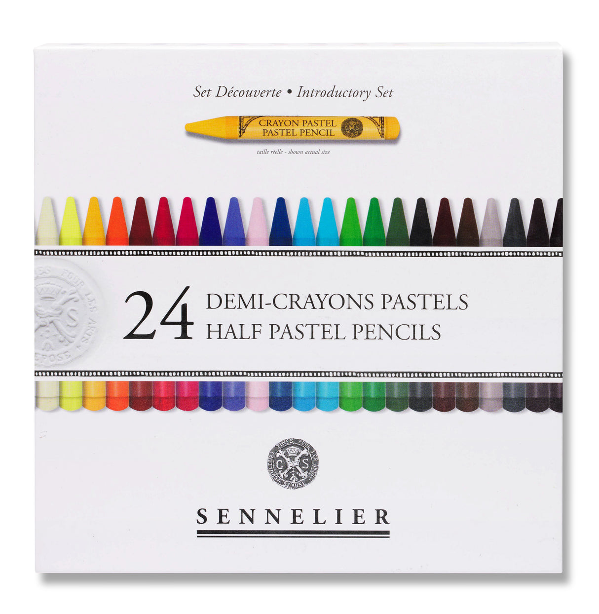 Sennelier Pastel Pencil Set 24 Half Length + 12 Empty Slots