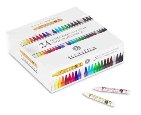 Sennelier Pastel Pencil Set 24 Half Length + 12 Empty Slots