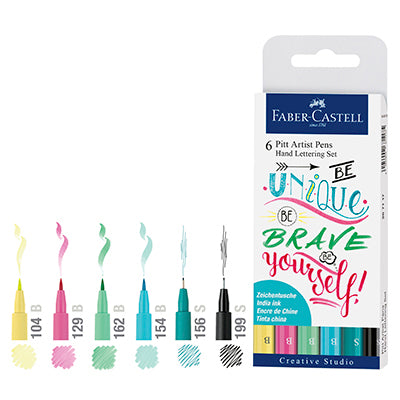 Faber Pitt Artists Pastel Hand Lettering Set 6 Pack