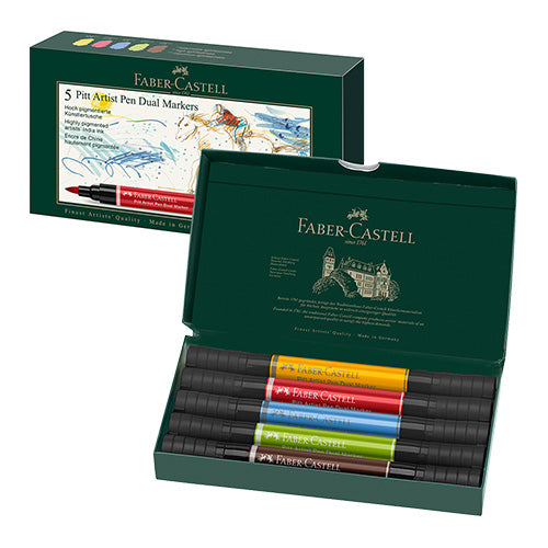 Faber Pitt Artist Pen Dual Marker India Ink Wallet 5