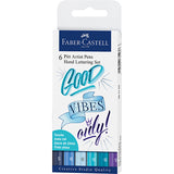 Faber Pitt Artists Blue Hand Lettering Set 6 Pack
