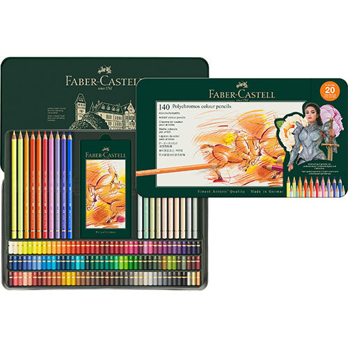 Faber-Castell Polychromos Artists’ Colour Pencils - 140 Tin Incl. New Colours