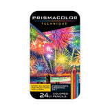 Prismacolor Premier Coloured Pencils Tin Set 24 "Techniques Fireworks Drawing Set"