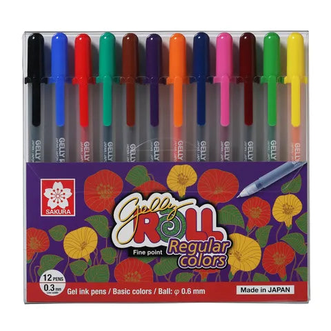 Sakura Gelly Roll Fine Point Regular Colours 12pc Set