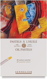Sennelier oil pastels packaging with artistic design and text