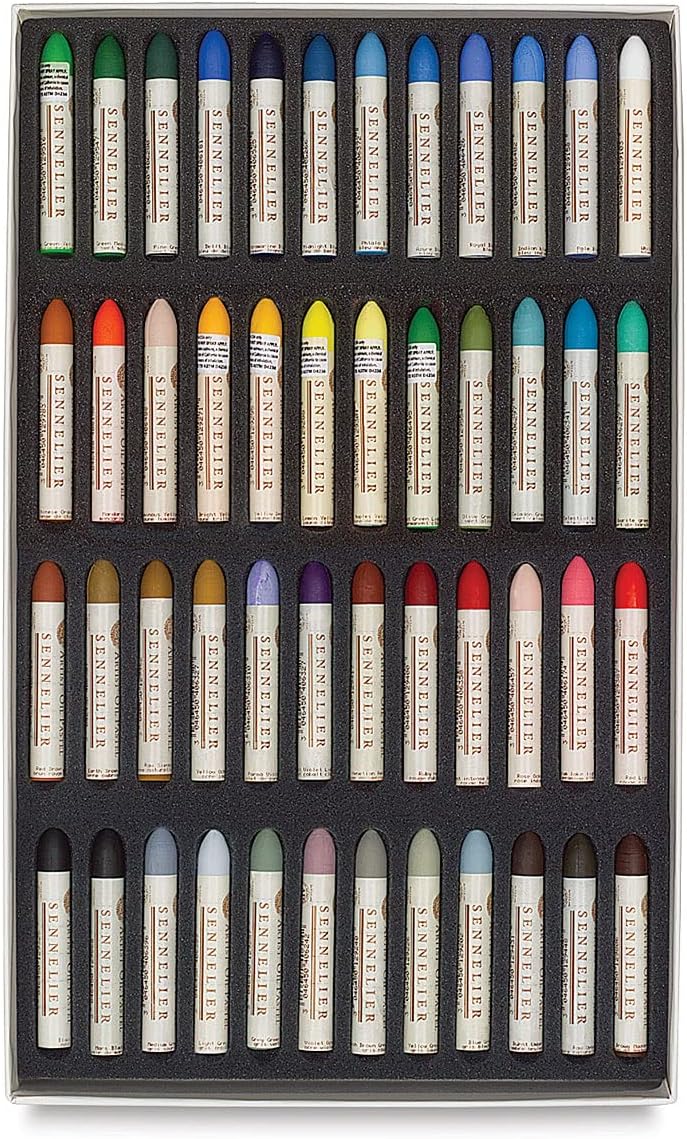 Set of 48 coloured Sennelier Oil Pastels in a box