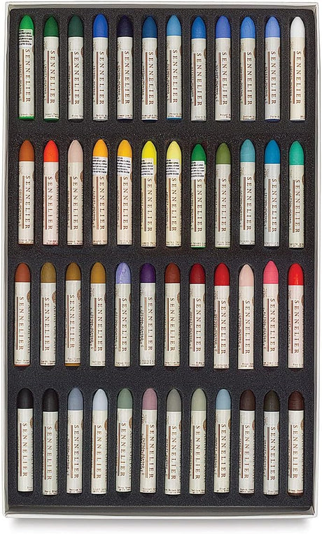 Set of 48 coloured Sennelier Oil Pastels in a box