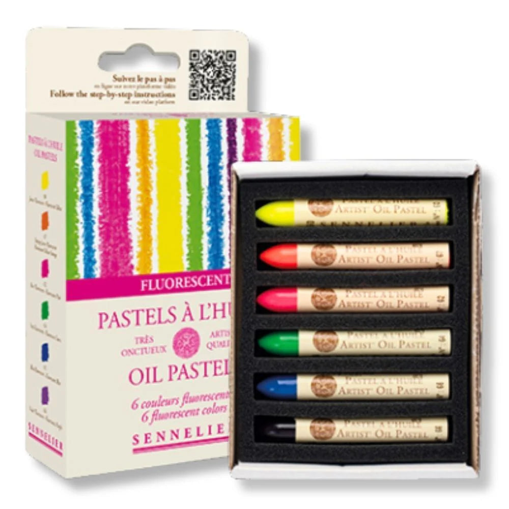 Sennelier Oil Pastel Set of 6 Fluorescent Colours