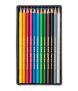 Caran d'Ache Swisscolor Permanent Colour Pencils Metal Box 12 Colours