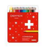 Caran d'Ache Swisscolor Permanent Colour Pencils Metal Box 18 Colours
