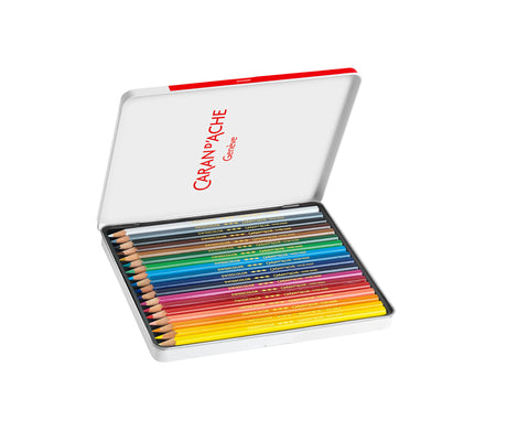 Caran d'Ache Swisscolor Permanent Colour Pencils Metal Box 18 Colours