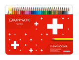 Caran d'Ache Swisscolor Permanent Colour Pencils Metal Box 30 Colours