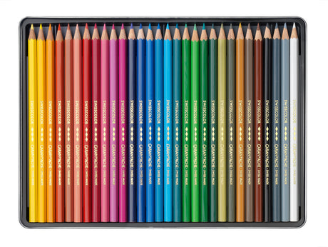 Caran d'Ache Swisscolor Permanent Colour Pencils Metal Box 30 Colours