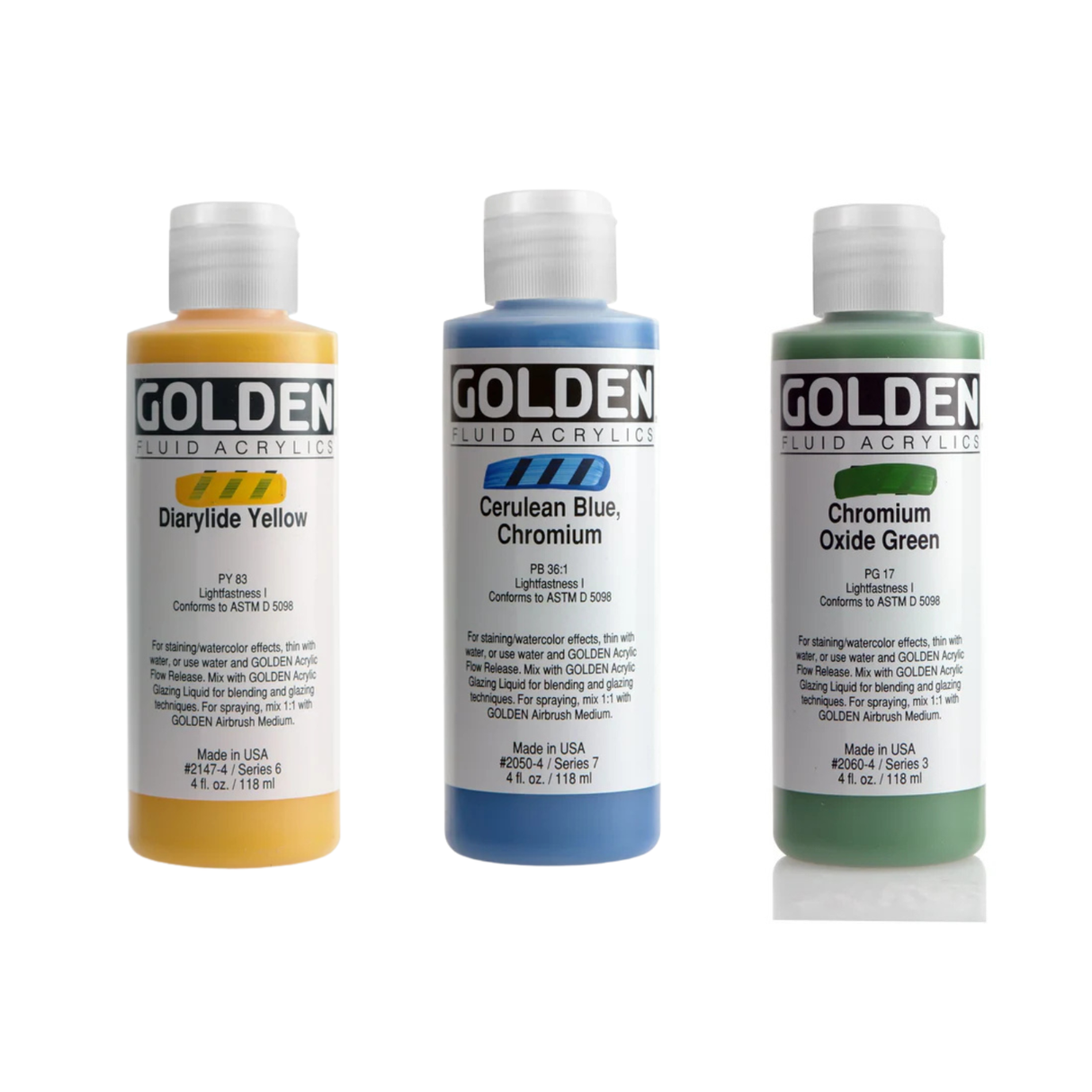 Golden Fluid Acrylic Paint 118ml Bottles