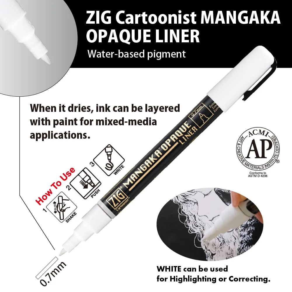 ZIG Mangaka Cartoonist Opaque Liner – 4 Colour Set