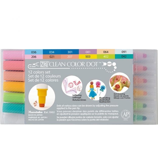 Zig Clean Color Dot Marker – Set of 12