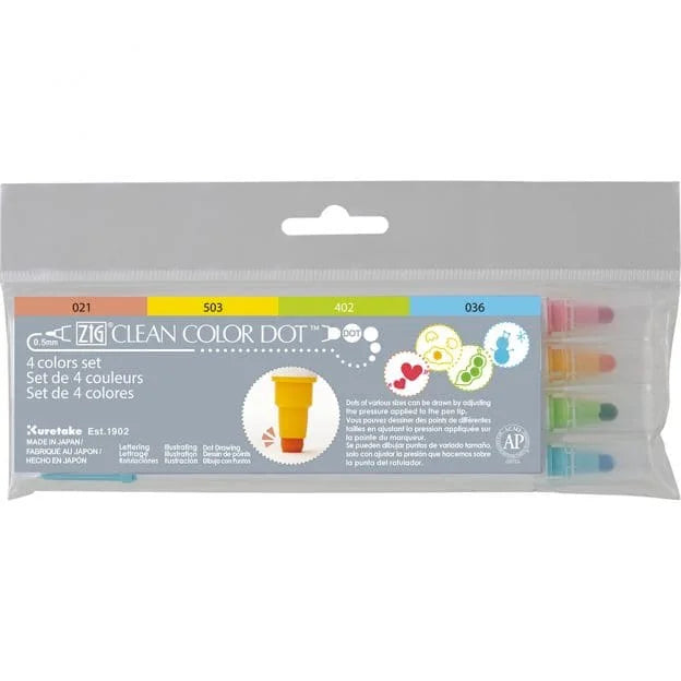 Zig Clean Color Dot Marker – Set of 4