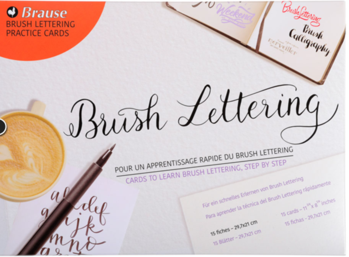 BRAUSE Brush Lettering A4 Practice Cards – Set of 15