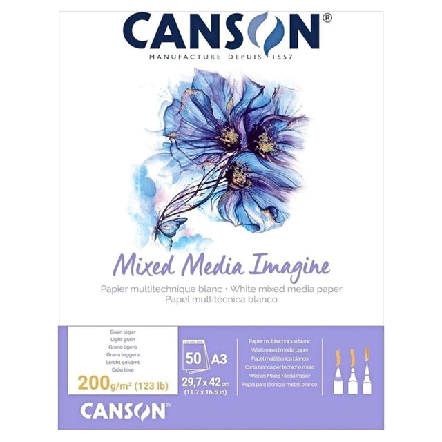 CANSON PADS CANSON A3 - 200gsm 50 Sheets Canson Mix Media Imagine Pads
