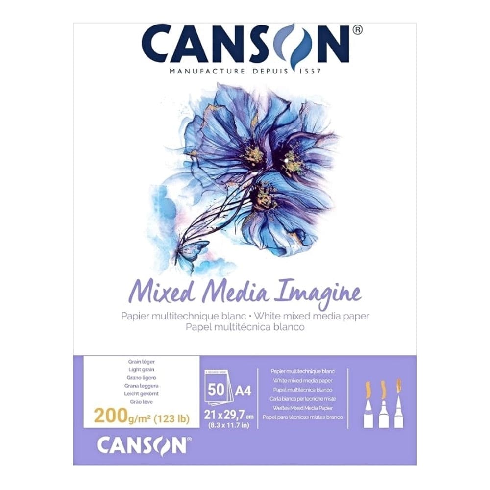 CANSON PADS CANSON A4 - 200gsm 50 Sheets Canson Mix Media Imagine Pads