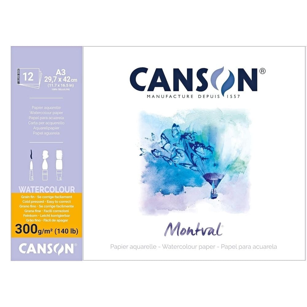 CANSON PADS FILA NEW A3 : Coldpress :Montval 300 Pad Canson Montval Pads Coldpress 300gsm