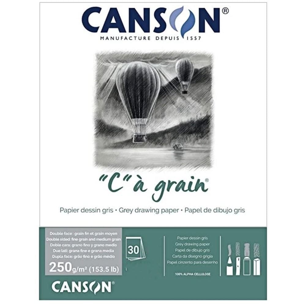 FILA NEW FILA NEW A4 Grey 30 Sheets Canson Toned "C" à grain® 250 gsm